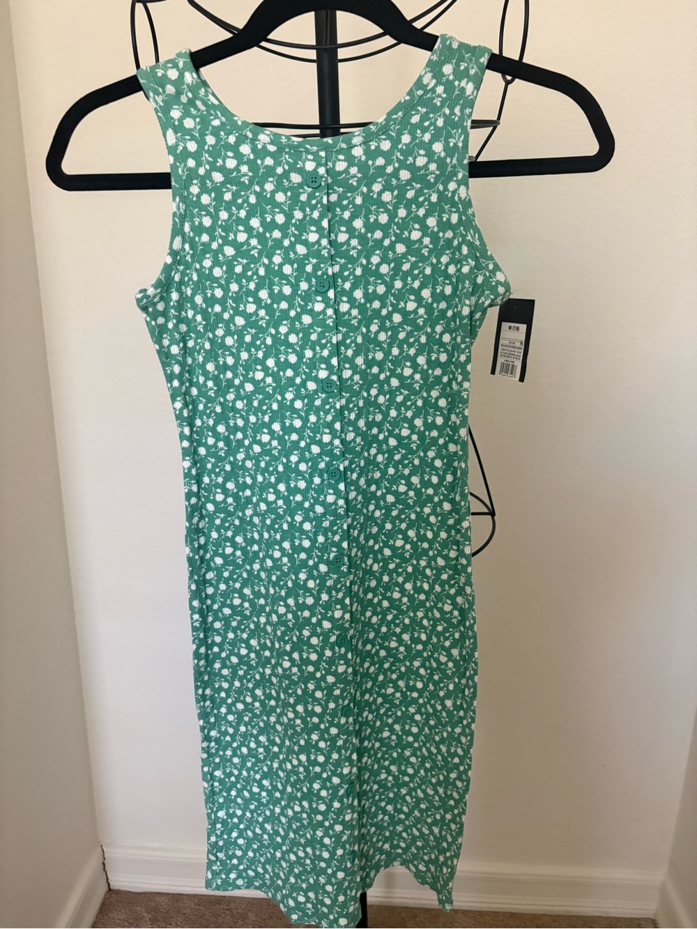 art class Green Floral Button-Front Sleeveless Dress